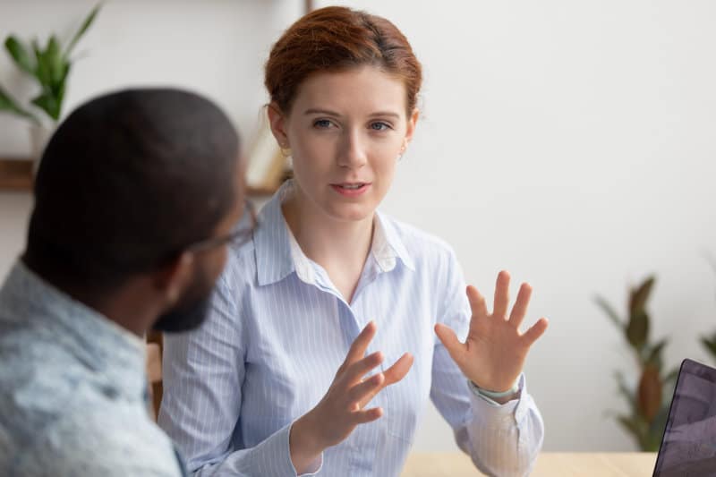 Colleagues in discussion